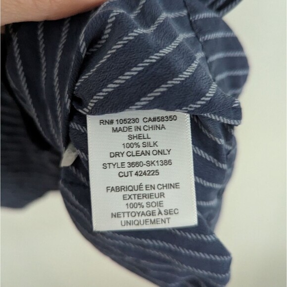 Joie 100% Silk Navy Pinstripe Miniskirt - Picture 4 of 7